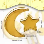 Padėklas ramadanui, serviravimo padėklas su mėnuliu ir žvaigžde, padėklas eid mubarak, padėklas ramadanui, ramadano dekoracijos mėnulio padėklas, eid mubarak dekoracija, ramadano maisto desertų padėklas, desertiniams pyragaičiams, ramadano dekoracija ...