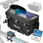 Valkental&reg; dviračio rėmo krep&scaron;ys [inovatyvus adapteris] vandeniui atsparus vir&scaron;utinio vamzdžio krep&scaron;ys su greitu atsegimu Mtp, Ebike & Road Bike - 1.8 litrai - dviračio krep&scaron;ys rėmui mobiliajam telefonui - mobiliojo telefono dėklas su jautriu ekranu