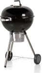 Mastercook kepsninė ant anglių, grilio skersmuo 57 cm, grilis su ratukais ir dangčiu, kepsninė ant anglių su termometru ir pelenų surinkimo sistema, grilio auk&scaron;tis nuo žemės 78 cm (ketty Juodas)