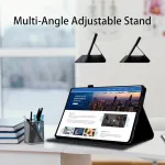 Dėklas, skirtas Ipad 10.2 colių 9/8/7 kartos apsauginiam dėklui (2021/2020/2019) Premium Leather Smart Case su automatiniu miego/budėjimo kortelių lizdu, skirtas Ipad Air 3/pro 10.5, juodas