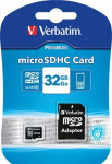 Micro SDHC atminties kortelė Verbatim 32GB, su adapteriu / V44083