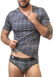 Anais Men Accesories ANAIS MEN Balance T-Shirt S Juodas-Pilkas Checked Microfiber Comfort Fit