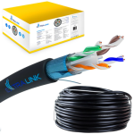 Extralink CAT6 FTP (F/UTP) V2 lauko | Susuktos poros tinklo kabelis | 305 m