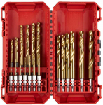 Grąžtas Grąžtų metalui rinkinys 1/4 HSS-G Tin, &Oslash;2-10mm, 19 vnt. Milwaukee