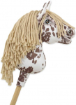 Super Hobby Horse Hobby Horse lazdelinis arkliukas su ruda leopardine spalva ir smėlio karčiais