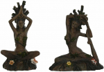 Dekoratyvinė figūrėlė Home ESPRIT Ruda Yoga Indas 13 x 6 x 16 cm (2 vnt.)