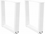 Kavos staliuko kojelės, V formos, 2 vnt., baltos, 60x(42-43,3) cm, plienas