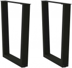 Valgomojo stalo kojelės, V formos, 2 vnt., juodos, 60x(72-73,3) cm, plienas