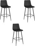 Leobert POZZA taburetė - juodas aksomas / juodos kojos x 3