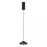 7W LED pakabinamas &scaron;viestuvas, juodos/nikelio sp., 3000K, su filtru nuo akinimo, 25348