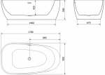 Vonia Mexen Giada, 170 x 90 cm, Baltas + Baltas persipylimas