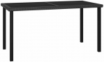 Sodo valgomojo stalas, juodos spalvos, 140x70x73cm, poliratanas