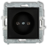 Karlik Elektrotechnik 12MGP-1 MINI Vieno lizdo mechanizmas be įžeminimo 2P (be srovės kelio sklendių) matinė juoda 12MGP-1