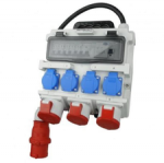 DV-7266-D Statybinė skirstomoji įranga TR-S/FI 32A 2x16A 4x230V SKH Schuko Doktorvolt 7266