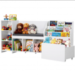 Lova Vevor Vaikų skaitymo kampelis, medinė saugojimo suolelis su atlo&scaron;u, 170&times;40&times;80 cm, balta