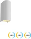 Sieninis &scaron;viestuvas 10W LED sieninis fasado &scaron;viestuvas AZORES, baltas, 3000/4000/6500K, IP65, 4343000