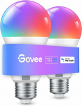 Govee i&scaron;maniosios WiFi/Bluetooth LED lemputės E27, 9 W, RGB, 800 lm, 2 vnt., H6008