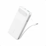 Anker 20000 mAh 87 W powerbankas su integruotu USB-C kabeliu, 2x USB-C ir USB-A, baltas