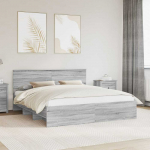 Lova Lovos rėmas Pilkas Sonoma 200 x 200 cm Apdirbta mediena