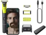 Barzdaskutė Philips OneBlade 360 su &bdquo;Connectivity&ldquo; QP4631/65 Veido ir kūno, tinklelio skustuvas, Pilka, Laiminė, Kontūrą atkartojanti technologija, Dvigubos apsaugos sistema, 360 a&scaron;menys, QP410, QP420, QP430, QP610, QP620, Baterija, Ličio jonų (Li-Ion)