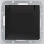 Plastrol Vienvietė ki&scaron;tukinė lizdas p/t 2P+Z 16A, 250V, atsparus purslams su dangteliu (PH) Schuko (modulis)