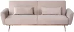 Beliani Trivietė i&scaron;skleidžiama sofa EINA, veliūrinė, smėlio ir pilk&scaron;vai smėlio spalvos