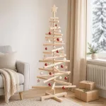 Medinė Kalėdų eglutė KOTKA 120 cm Pu&scaron;ies medienos masyvas
