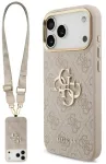 Dėklas Guess 4G Big 4G Classic Logo Big Strap Metal Mygtukai do iPhone 18 Pro Max / 17 Pro Max rožinė