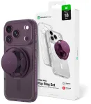 AmazingThing Titan Pro Pop objektyvo dėklas iPhone 18 Pro su fotoaparato dangteliu, laikikliu ir stove, suderinamas su MagSafe &ndash; Violetinė