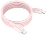 Ansmann kabelis 1700-0205, USB-C į USB-C, 1.2m, 60W, magnetinis, silikoninis, rožinis
