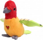 HAPPY YAPPERS interaktyvus pliu&scaron;inis žaislas raudonai oranžinė papūgėlė, 9474