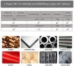 Creeya 2 vnt. karbido freza su sferine galvute 4 mm, 2 dantų / 2 a&scaron;menų Cnc freza su sferine galvute Hrc 55, Altin juoda danga, kieto karbido spindulio pjoviklis 4 mm plienui, metalui, medžiui, akrilui, plastikui (skersmuo 4