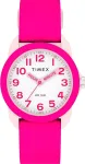 Timex Time Machines Tw2w92200 vaiki&scaron;kas laikrodis, 30 mm, rožinis silikoninis dirželis, baltas ciferblatas, rožinis korpusas, rožinis, apyrankė
