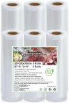 Kitchenboss vakuuminiai mai&scaron;eliai 6 ritiniai 20/28 x 300cm: vakuuminė plėvelė vakuuminiams aparatams ir sous vide, vakuuminės plėvelės ritinėliai be bpa, vakuuminiai mai&scaron;eliai tinkami virimui, daugkartinio naudojimo vakuuminiai mai&scaron;eliai maistui
