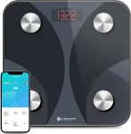 Etekcity Fit8s kūno riebalų svarstyklės skaitmeninės su programėle, i&scaron;maniosios svarstyklės su kūno riebalų ir raumenų mase, bluetooth kūno analizės svarstyklės kūno masės indeksui, proteinams, 180 kg / 0,05 kg, juodos