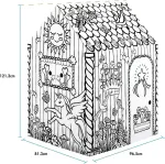 Fellowes Bankers Box kartoninis namelis vaikams, skirtas rankdarbiams, pie&scaron;imui, vienaragio namas - 100% perdirbamas - Fsc sertifikuotas - baltas