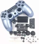 Huayuwa plastikinis žaidimų valdiklio dėklas su mygtukų keitimo rinkiniu, skirtas Playstation 4 Slim 4.0 Jdm-040 (v1 versija), titano mėlyna