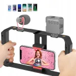 Objektyvas Rankinis stovas filmavimui telefonui ant trikojo mikrofono 25x13,2cm