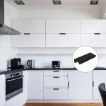 Kulannder 12 x aliuminio spintelių rankenėlės, juodos stalčių rankenėlės, baldų rankenėlė, stalčiaus rankenėlės juostelė, aliuminio lydinio virtuvės rankenėlės, baldų rankenėlė