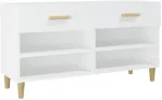 Spintelė batams, baltos spalvos, 102x35x55cm, apdirbta mediena