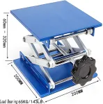 Heywin laboratorinė kėlimo platforma 200 x 200 mm, pagaminta i&scaron; aliuminio oksido, taip pat naudojama kaip laboratorinis domkratas mar&scaron;rutizatoriaus, lazerio, spintelės kėlimui