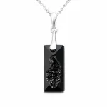 Diamond Sky Jewelry Sidabrinis kaklo papuo&scaron;alas moterims DiamondSky &bdquo;Growing Crystal II (Jet)&ldquo; su Swarovski kristalais