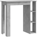 Baro stalas su lentyna, betono, 102x50x103,5cm, mediena