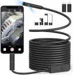 Inspekcinė kamera duo standus endoskopas telefonui ir pc 5m 8+1 led