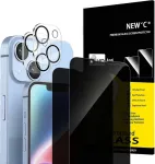 New'c 2 x privatumo apsauga, skirta iphone 14, pagaminta i&scaron; grūdinto stiklo (6,1 colio) ir 2 x kameros grūdinto stiklo kameros apsauga, skirta iphone 14 (6,1 colio) - 28 laipsnių patobulintas žiūrėjimo kampas - atsparus įbrėžimams