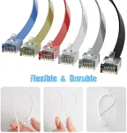 &Scaron;akotuvas Plok&scaron;čias Cat6 Ethernet kabelis 0.5m, 12 vnt. rinkinys, spalvotas