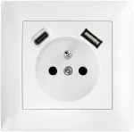 Toolight Viengubas Lizdas Su Įžeminimu + Usb-a Usb-c Oste Jnh004-g Baltas