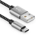 Deleycon 0,5 m nailoninis &bdquo;micro Usb&ldquo; įkrovimo duomenų kabelis su metaline jungtimi, skirtas įkrauti ir sinchronizuoti mobilųjį telefoną, i&scaron;manųjį telefoną, plan&scaron;etinį kompiuterį
