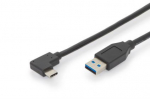 Assmann Electronic ASSMANN USB 3.1 jungties kabelis C 90 laipsnių kampu į A M/M 1,0 m visas funkcijas Gen2 3A 10GB CE bl