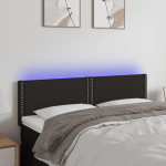 Galvūgalis su LED, juodos spalvos, 144x5x78/88cm, audinys